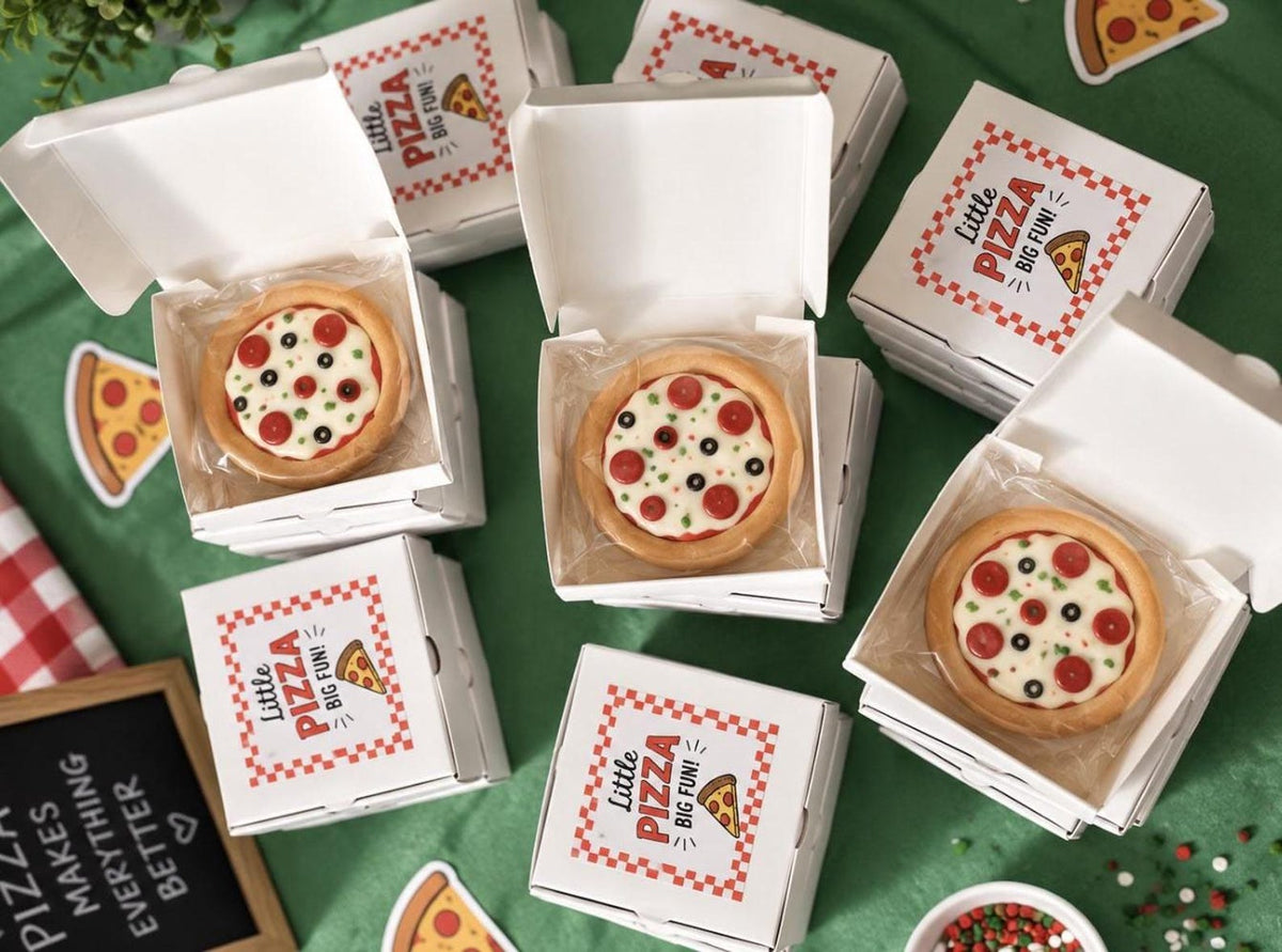 Set of 25 Mini Pizza Boxes – Pizza Themed Party Favors for Events - Pretty Party Boxx