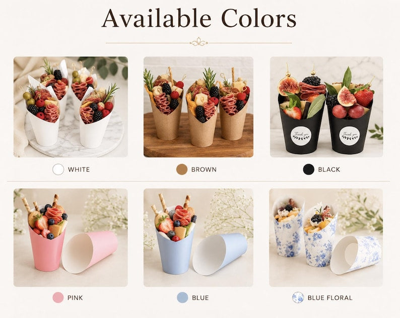 Brown Charcuterie Favor Cups with Fancy Toothpicks - Set of 20 - Pretty Party Boxx