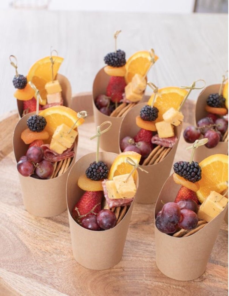 Brown Charcuterie Favor Cups with Fancy Toothpicks - Set of 20 - Pretty Party Boxx