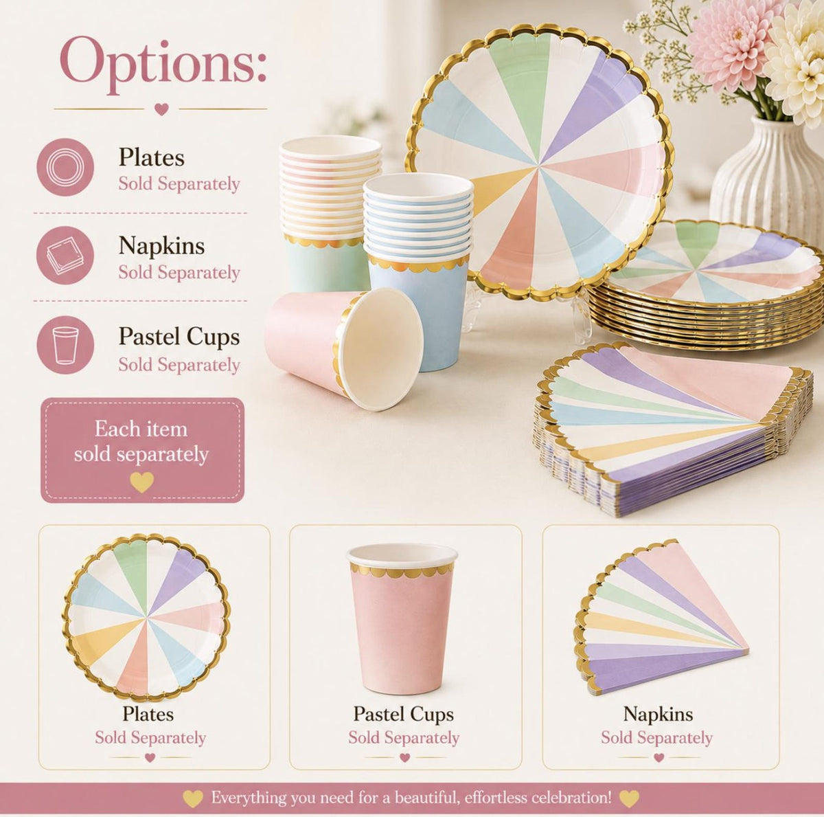 Carnival Party Tableware Set – 16 - Piece Disposable Plates, Cups, Napkins & Cutlery for Kids’ Birthdays - Pretty Party Boxx