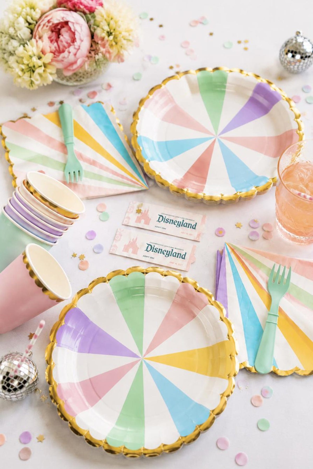 Carnival Party Tableware Set – 16 - Piece Disposable Plates, Cups, Napkins & Cutlery for Kids’ Birthdays - Pretty Party Boxx