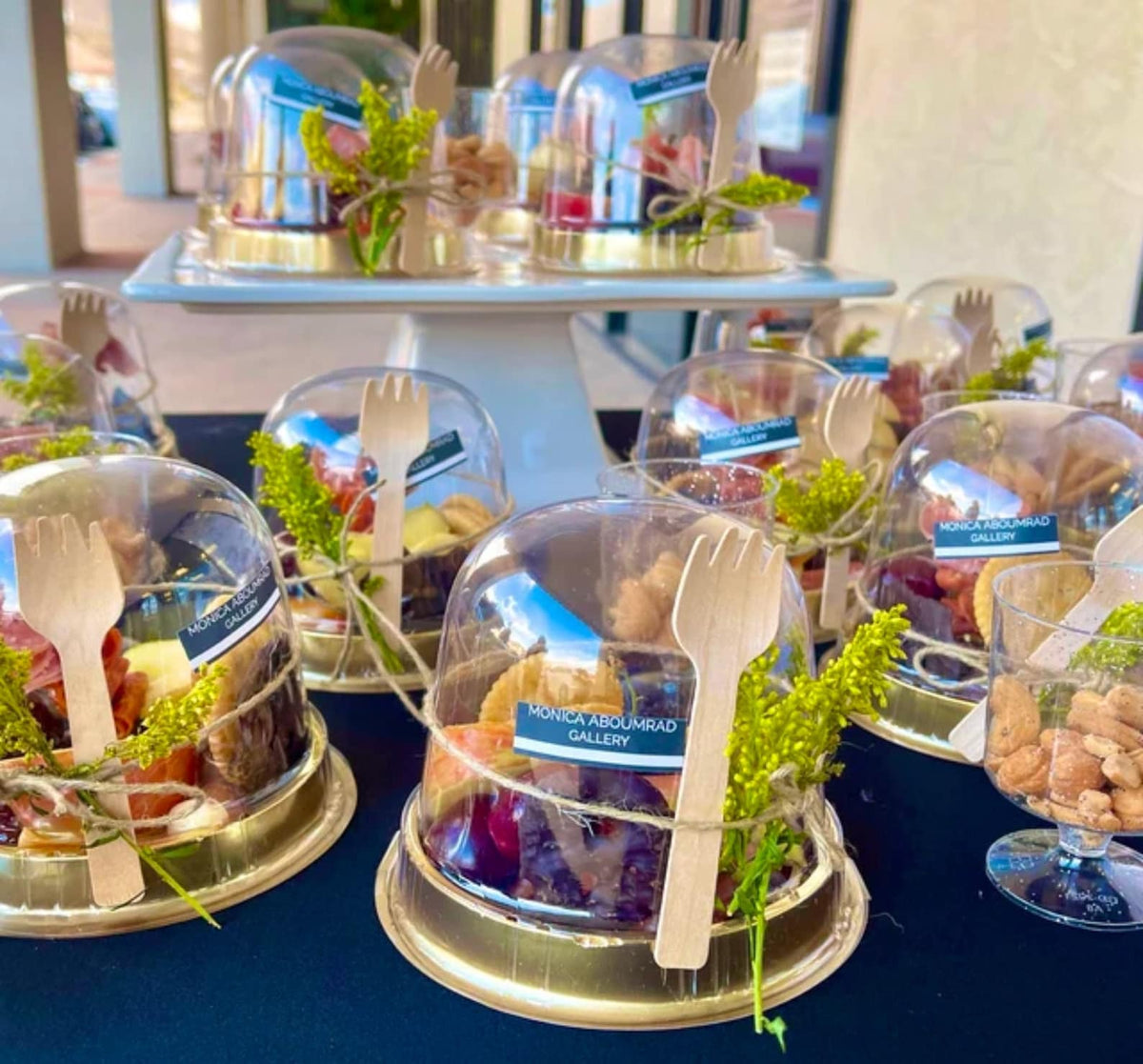 Charcuterie Domes with Mini Forks & Gold Toothpicks – Perfect for Weddings & Catering - Pretty Party Boxx