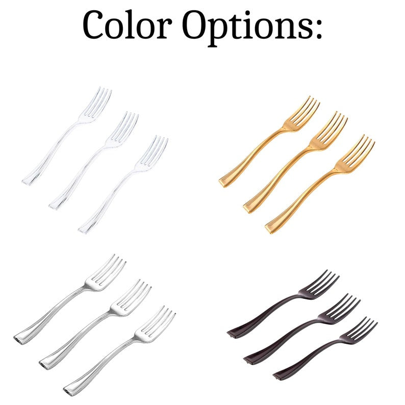 Color options of mini forks for acrylic bowls