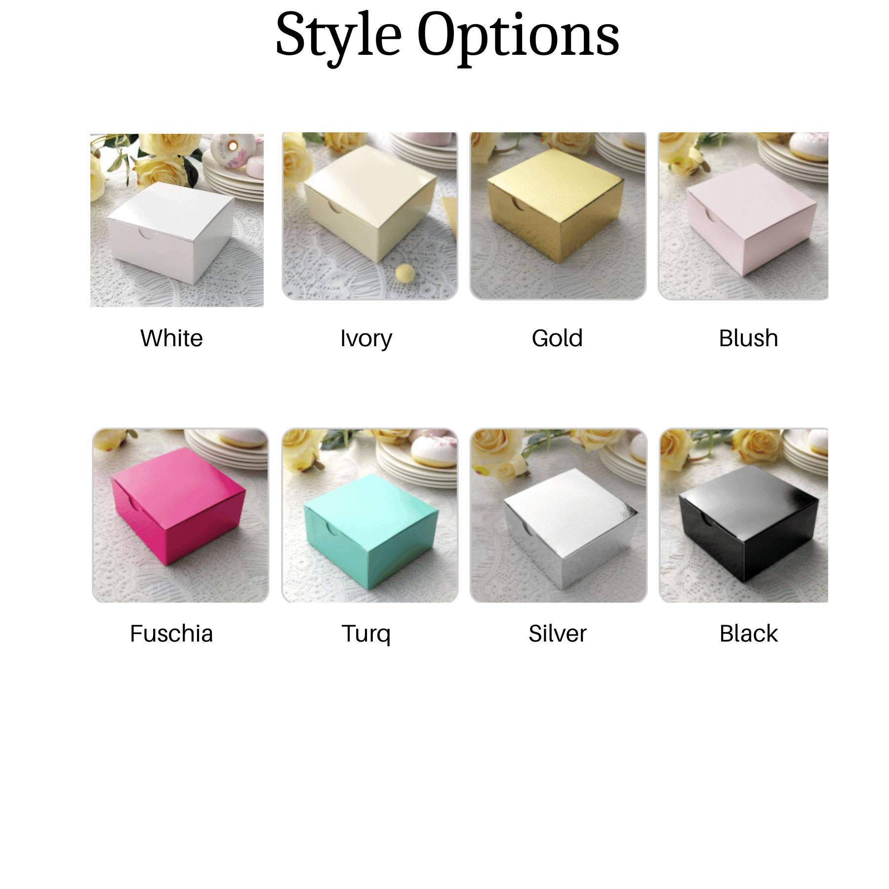 100-Pack Elegant Cardstock Gift Favor Boxes for Events Solid Colors