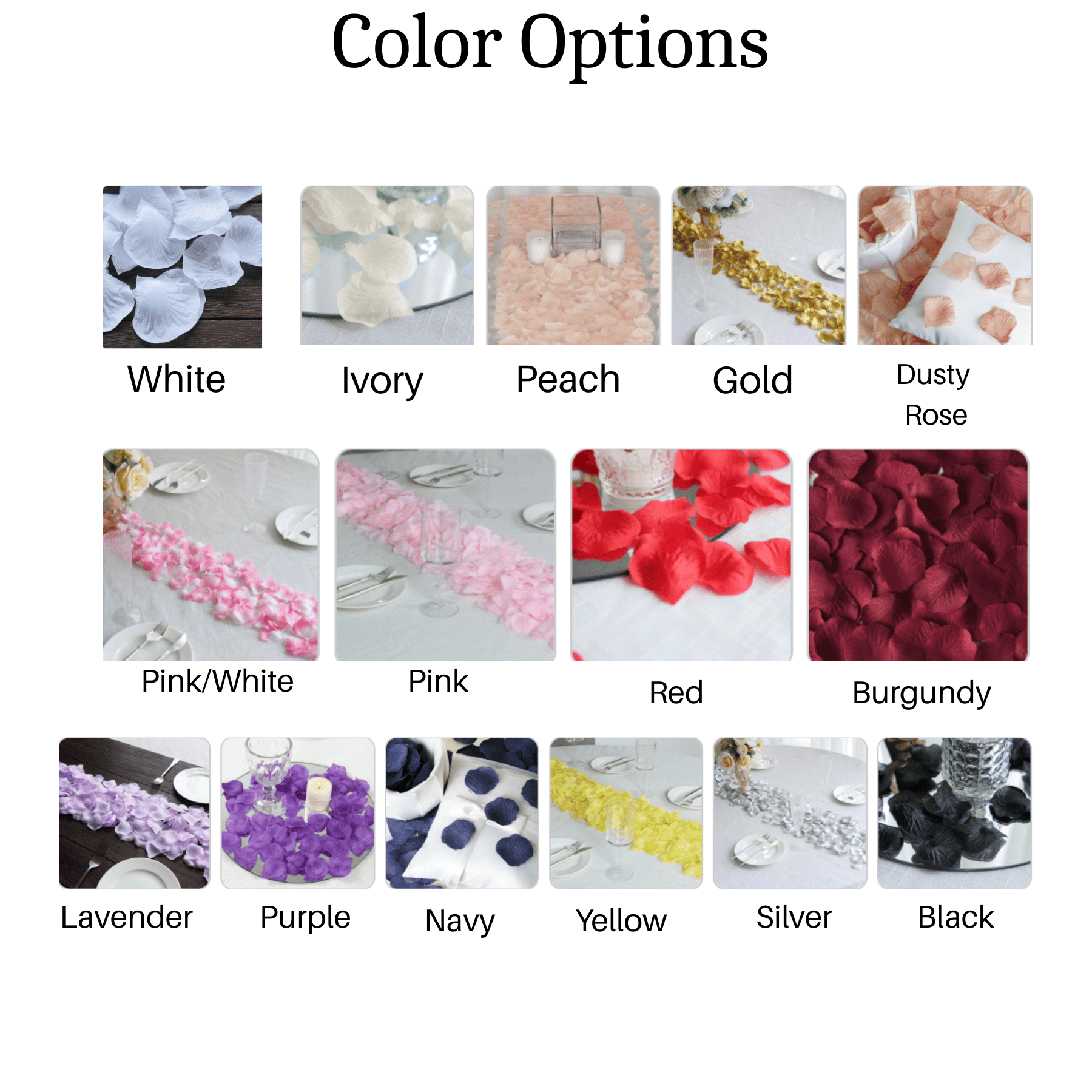 Silk Rose Petals (500 pack) – Elegant Decorative Confetti for Weddings & Events