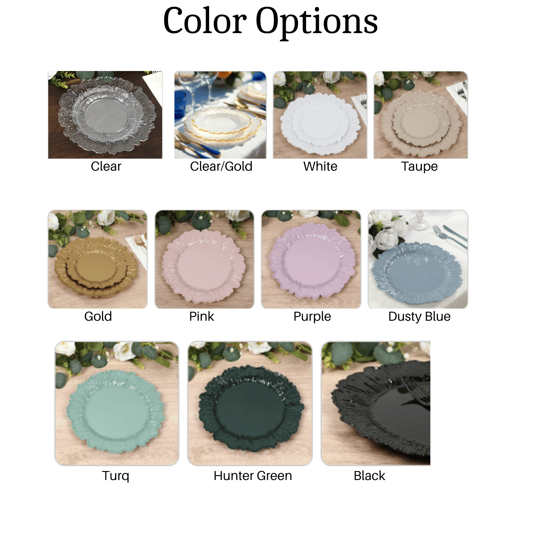 20-Pack Reef Design Round Plastic Plates – Elegant Disposable Party Plates for Events