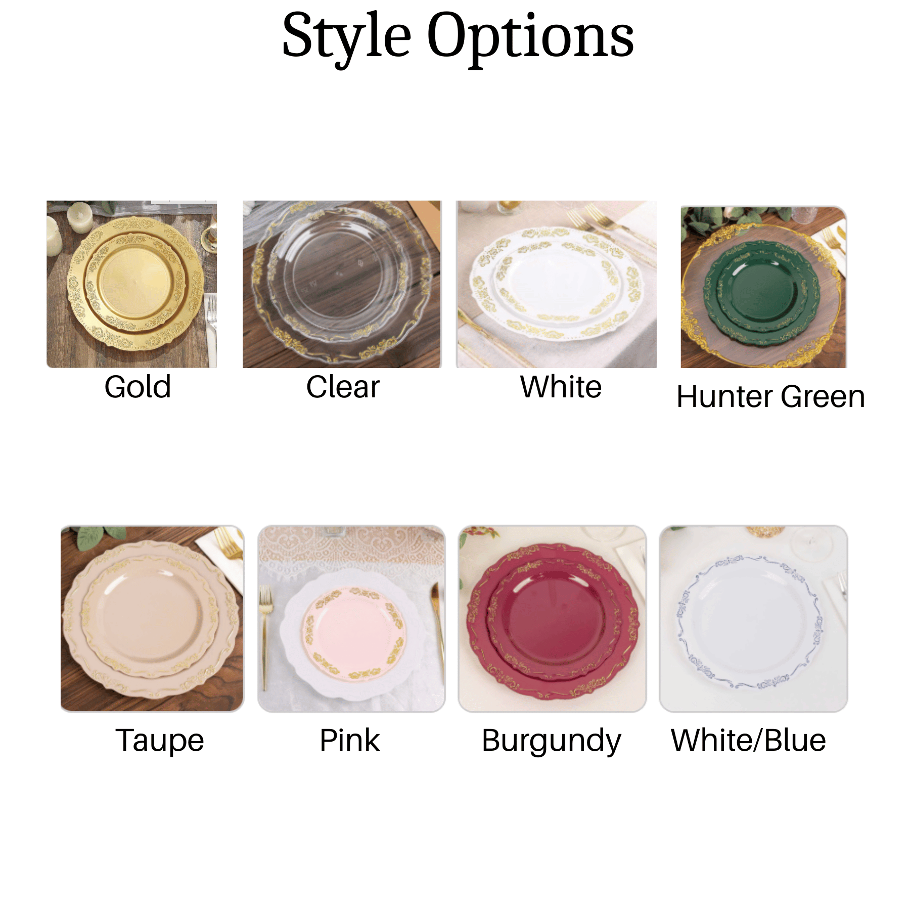 Embossed Scalloped Disposable Plates | 10-Pack Elegant Plastic Tableware