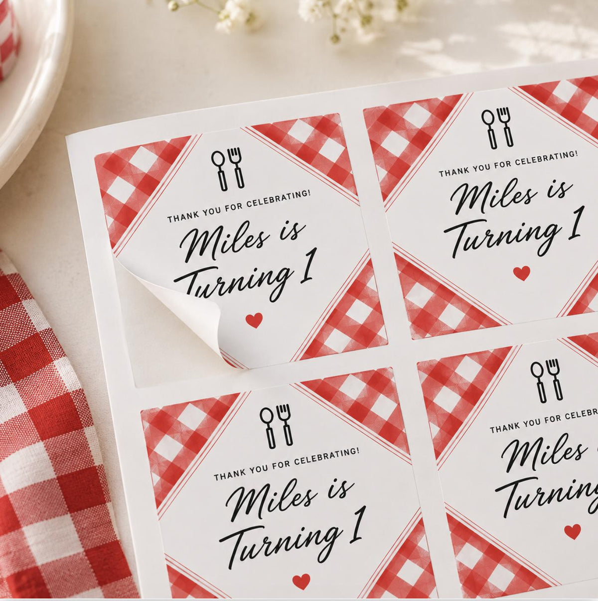 Custom Square Stickers for Mini Pizza Boxes – Personalized Labels for Small Pizza Boxes & Party Favors - Pretty Party Boxx
