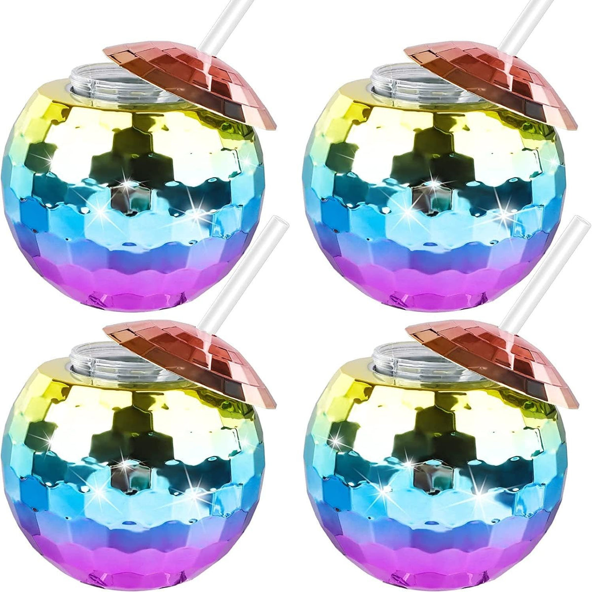 Disco Ball Drink Tumbler with Straw – Sparkly Party Cup for Cocktails, Mocktails & Fun Beverages - Pretty Party Boxx