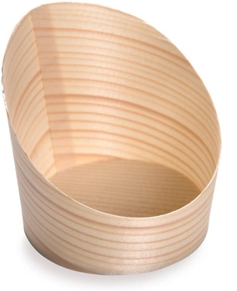 Empty bamboo charcuterie cup for appetizers and desserts