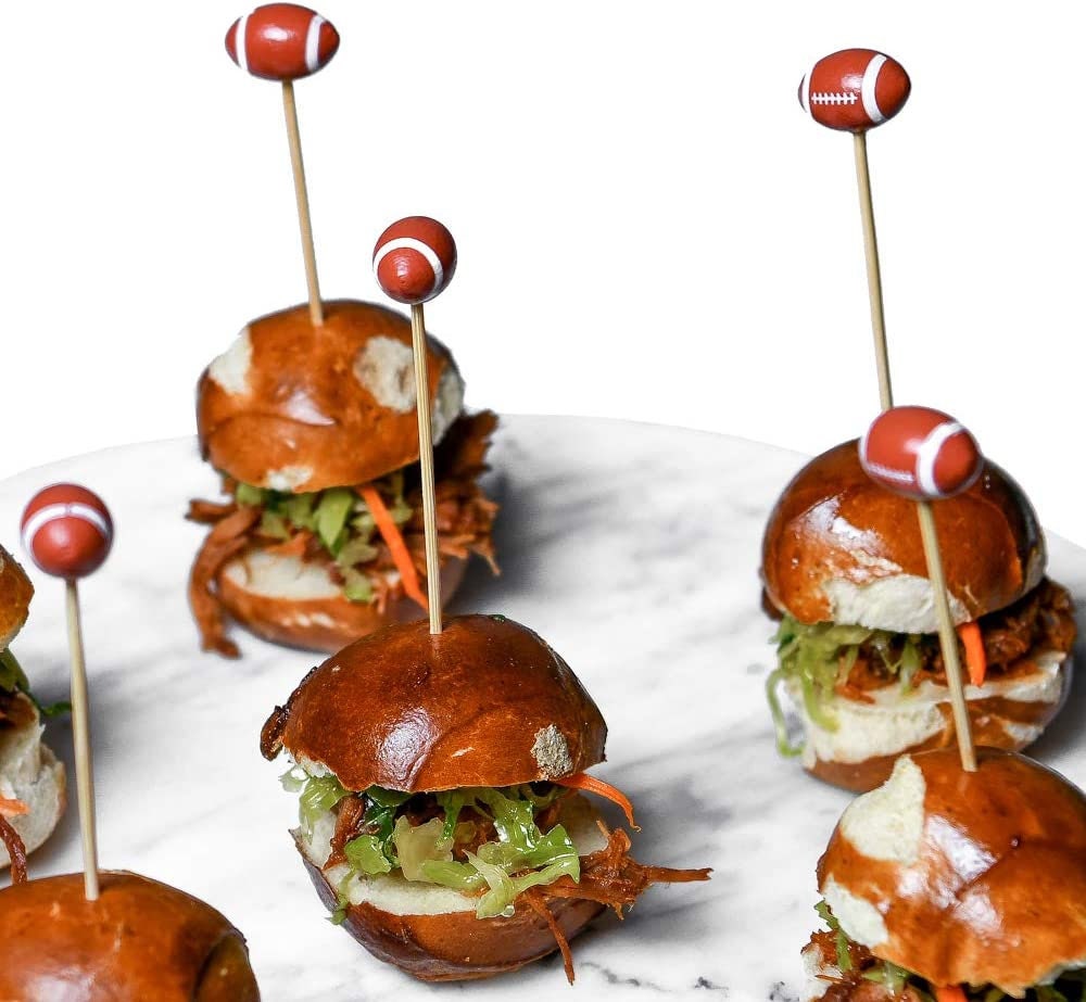 Football appetizer picks for sliders and charcuterie boards