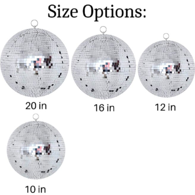 Silver Mirror Disco Ball – Assorted Sizes for Party & Event Decor - Pretty Party Boxx