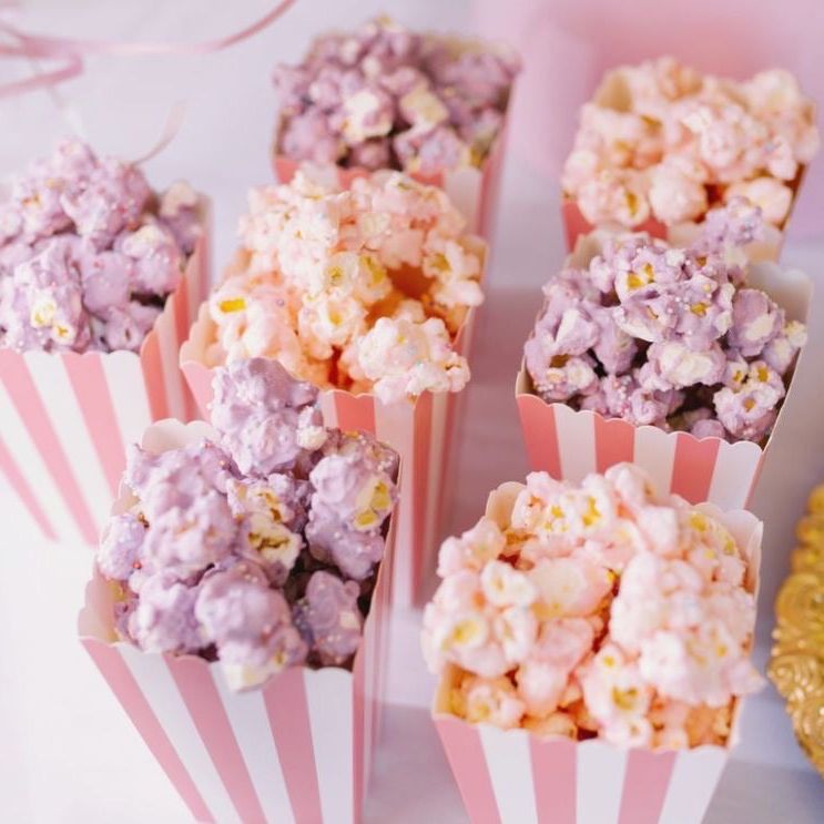 Mini Popcorn Cups for Parties Set of 12 – Scalloped Treat Boxes for Popcorn, Candy & Snacks (3 x 4 x 3 inches)