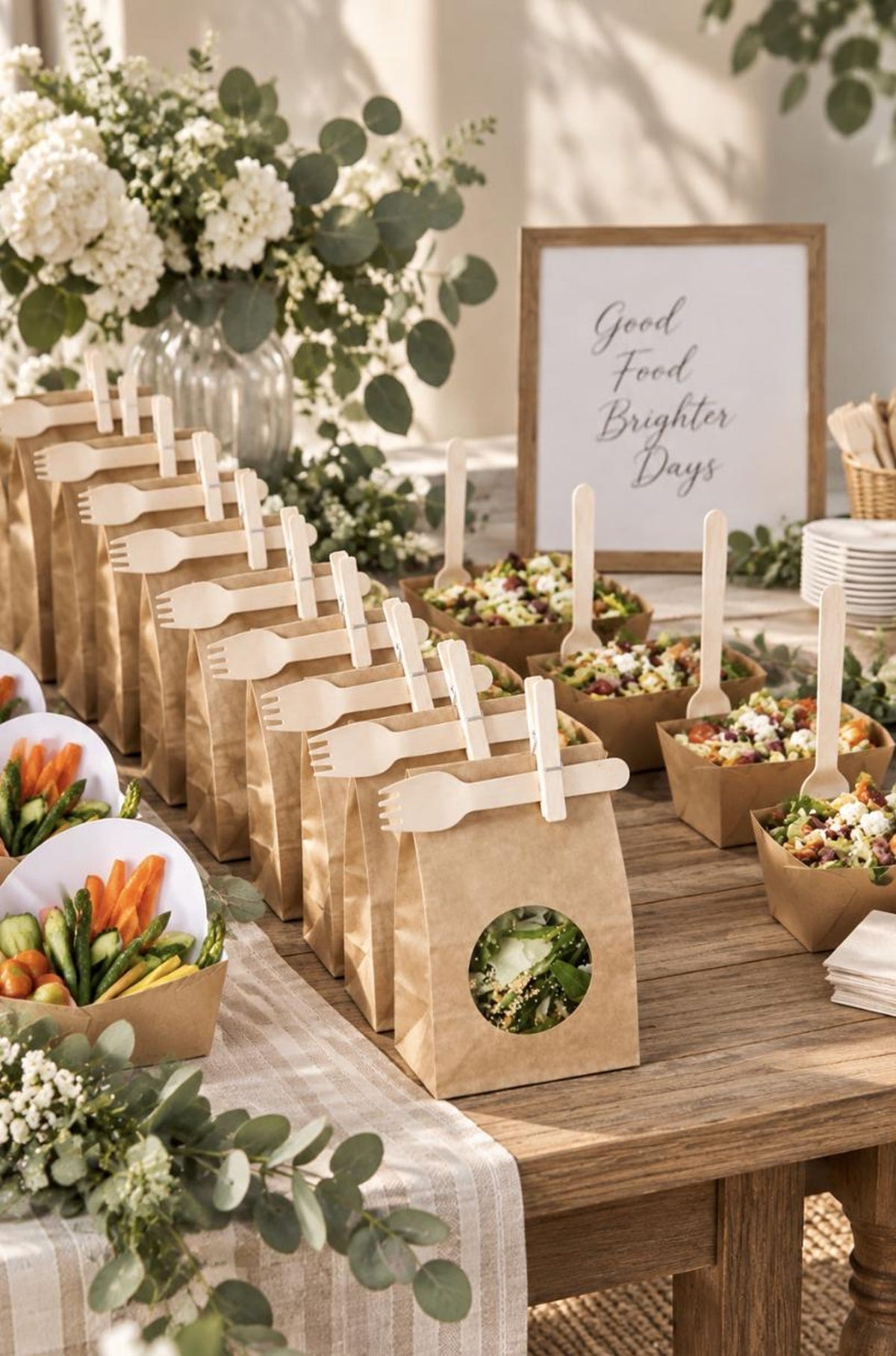 Kraft paper treat bags with clear window for cookies, pastries, candy, and bakery favors