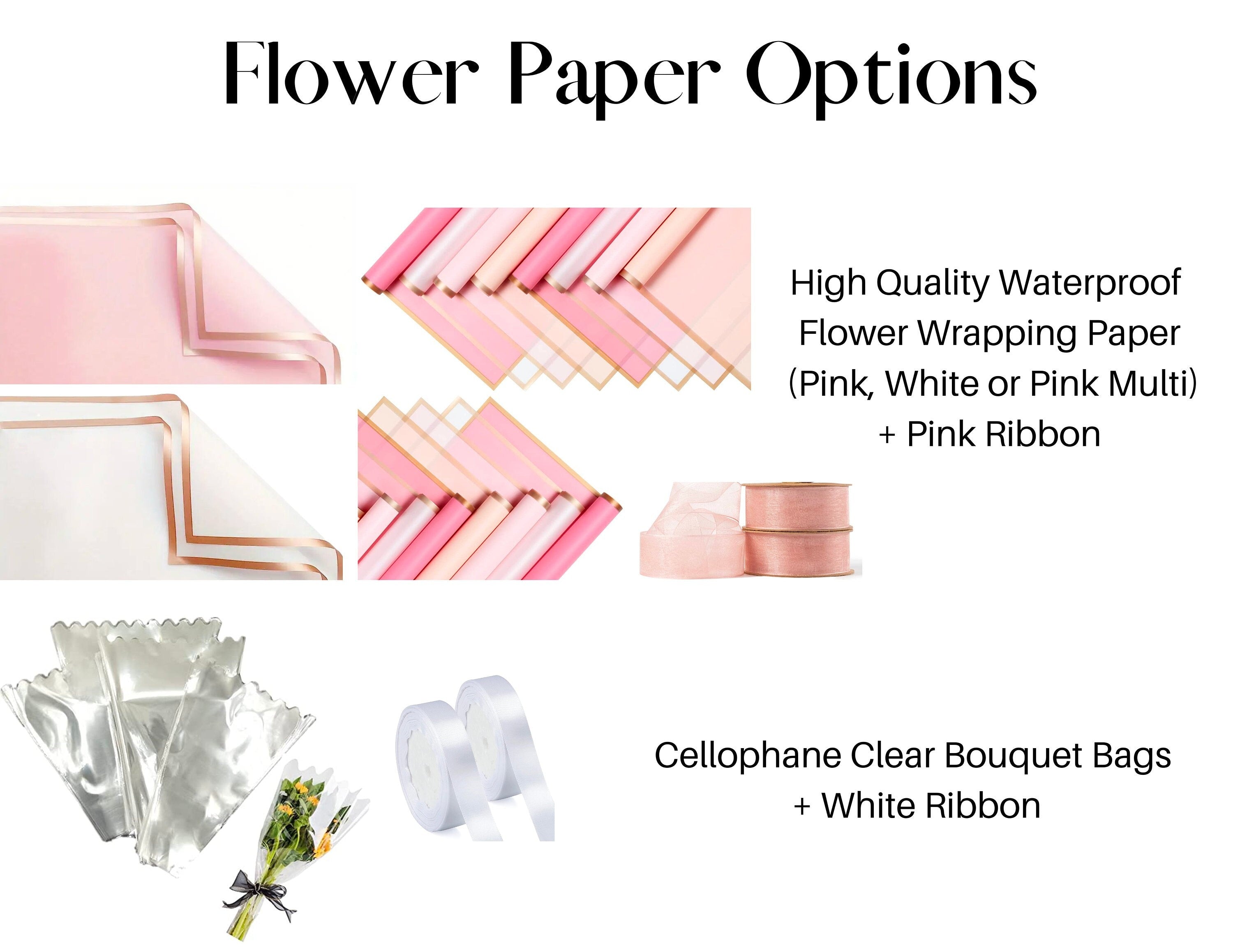 Kraft flower sign picks used to label flower types on a DIY flower bar setup.  