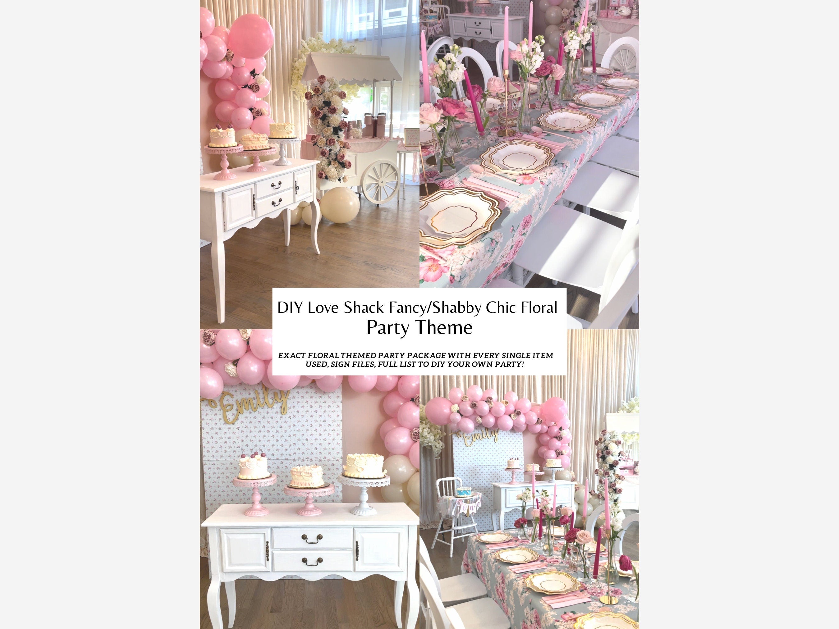 DIY Love Shack Fancy Party Decor Guide – Shabby Chic Floral Theme PDF Cover