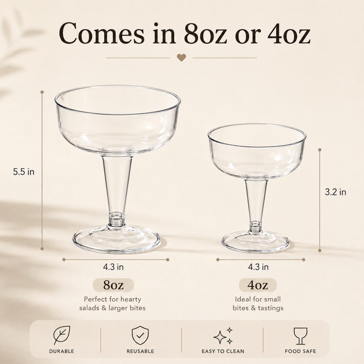 Acrylic Salad Appetizer Cups – Individual Salad Cups for Party w/Dressing Bottle & Forks - Set of 20 - Pretty Party Boxx