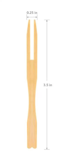Measurements of mini cocktail fork