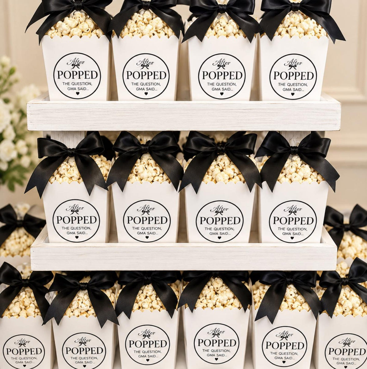 Mini Popcorn Cups for Parties Set of 12 – Scalloped Treat Boxes for Popcorn, Candy & Snacks (3 x 4 x 3 inches)