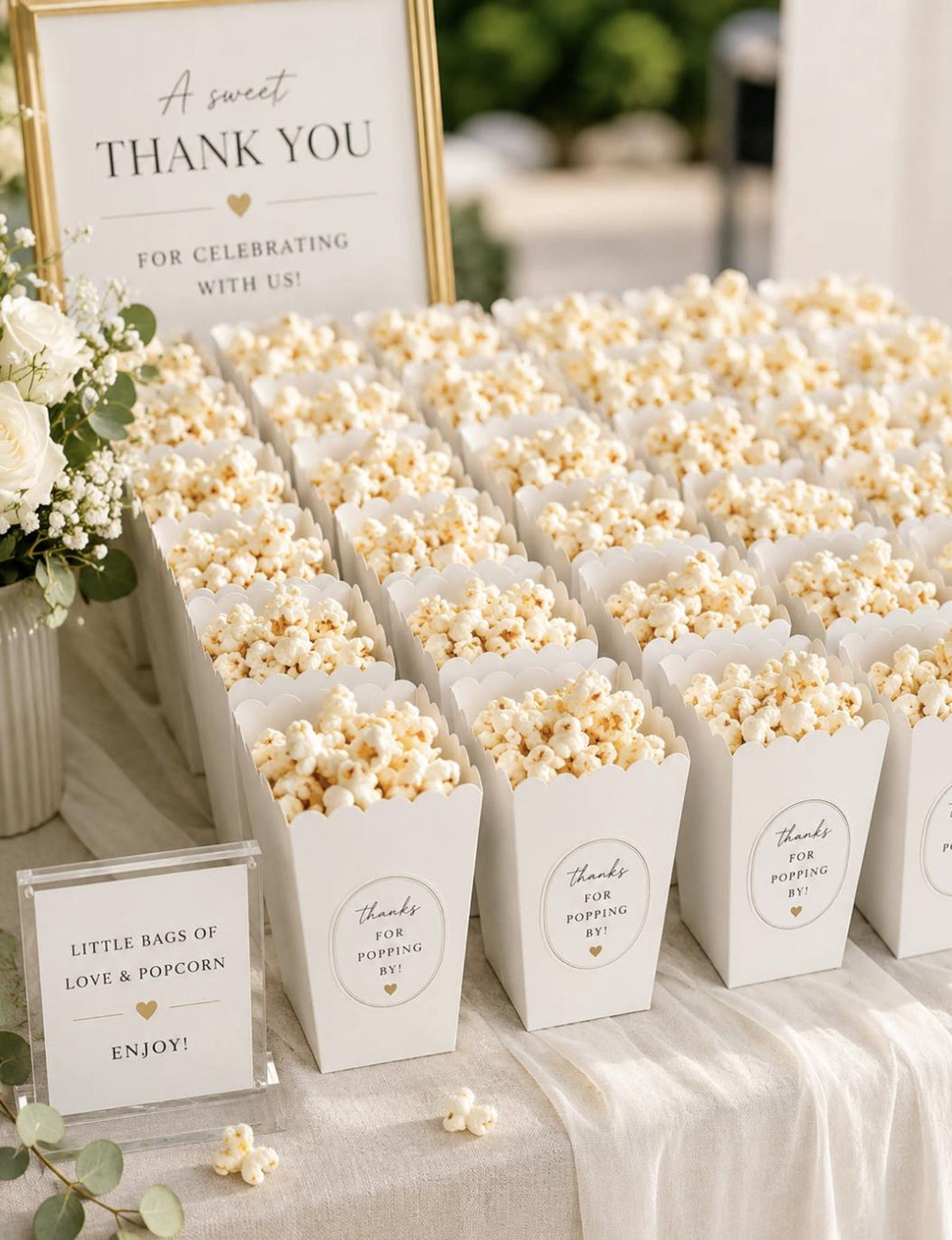 Mini Popcorn Cups for Parties Set of 12 – Scalloped Treat Boxes for Popcorn, Candy & Snacks (3 x 4 x 3 inches)
