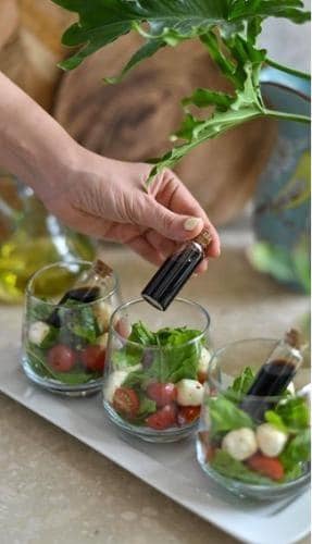 Acrylic Appetizer Cups with Mini Dressing Bottles & Forks – Set of 20 - Pretty Party Boxx