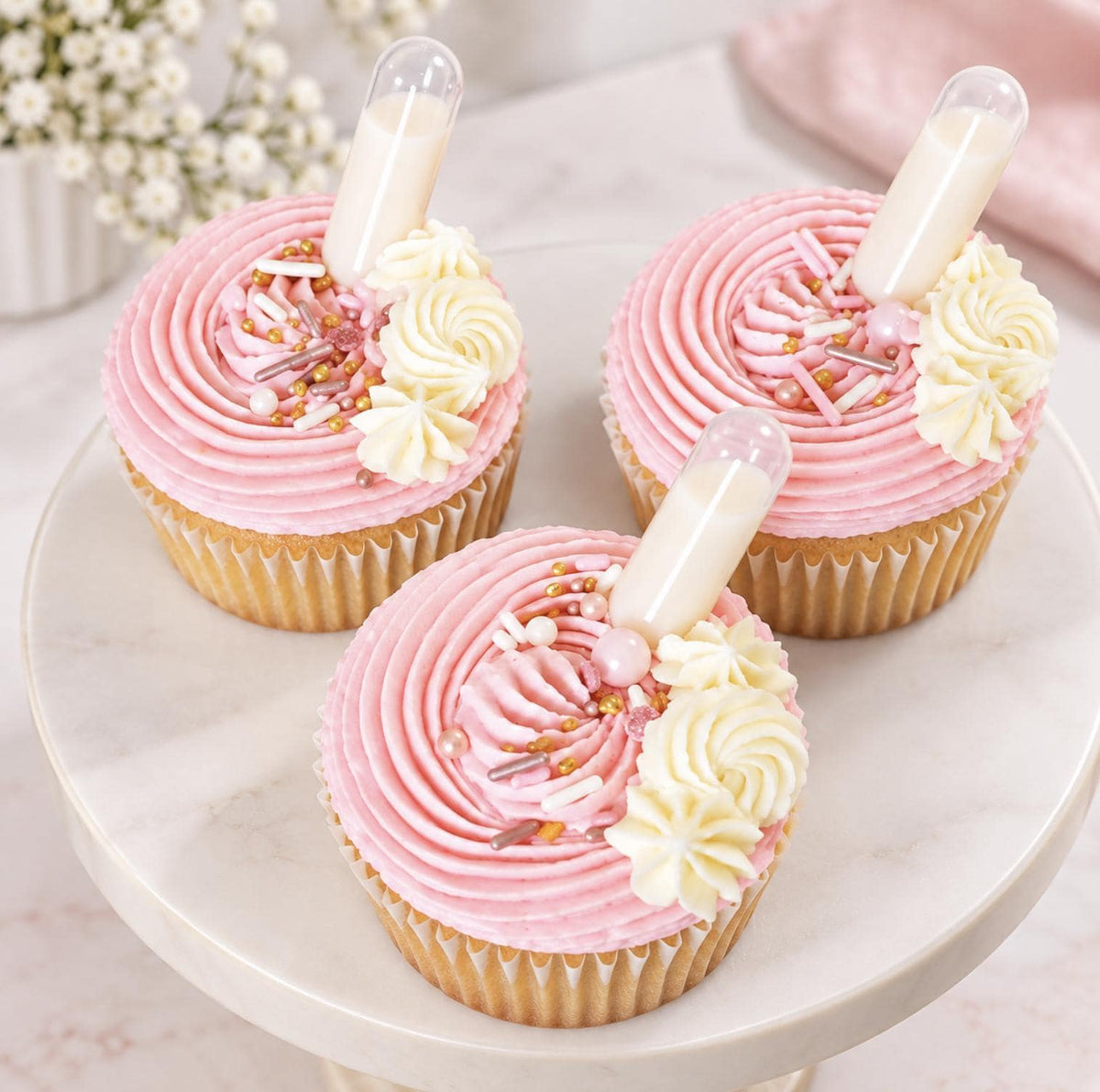 Mini Pipettes for Desserts – Food - Grade Cupcake & Donut Pipette Droppers (3 Shapes: Round, Rectangle & Heart)