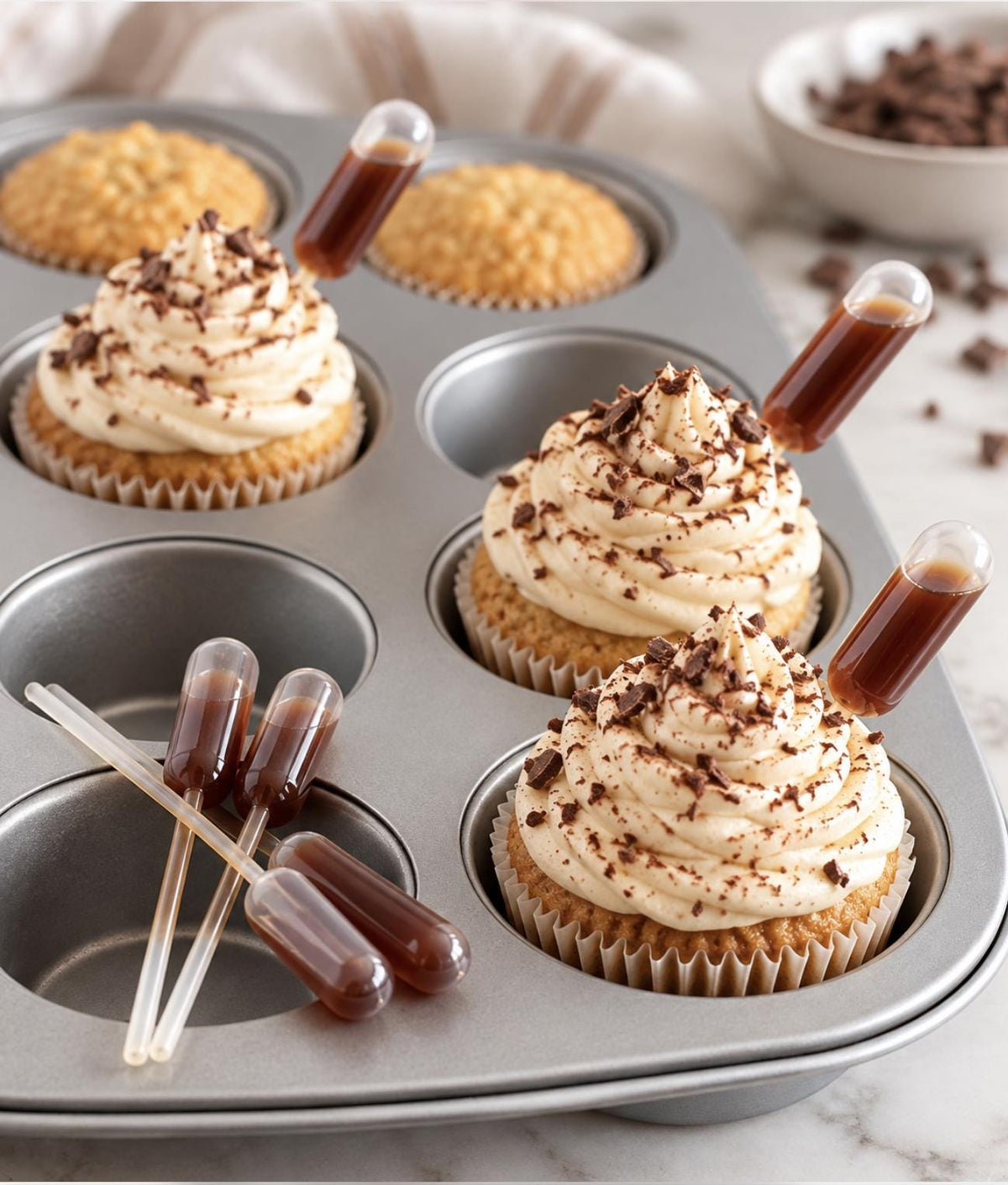 Mini Pipettes for Desserts – Food - Grade Cupcake & Donut Pipette Droppers (3 Shapes: Round, Rectangle & Heart)