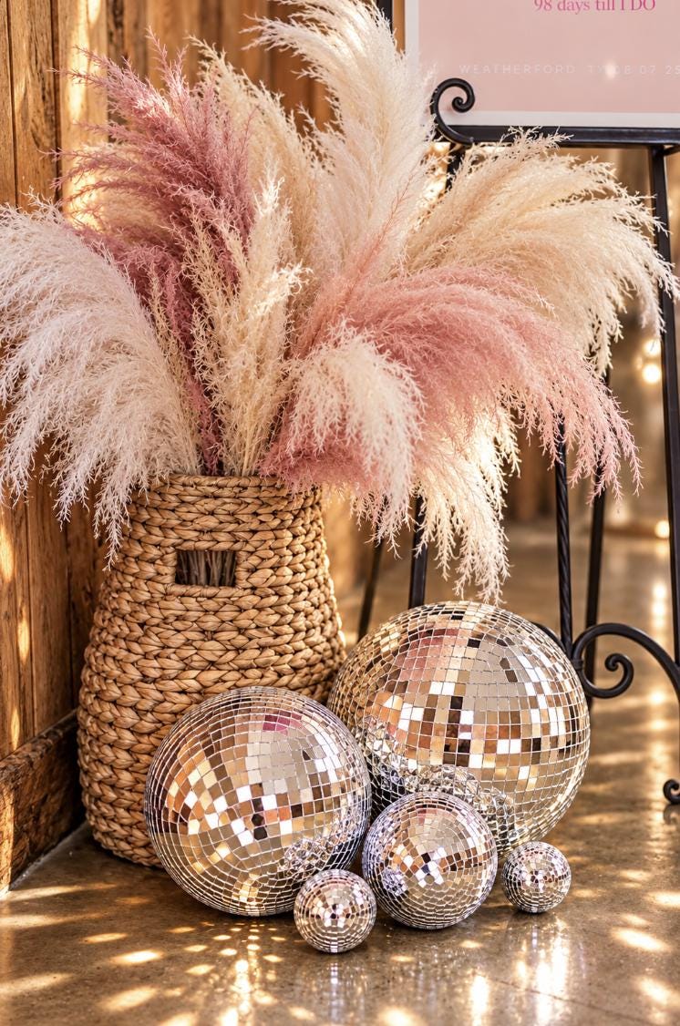 Silver Mirror Disco Ball Set – Hanging Party Decorations in Assorted Sizes - Set of 2 - Pretty Party Boxx