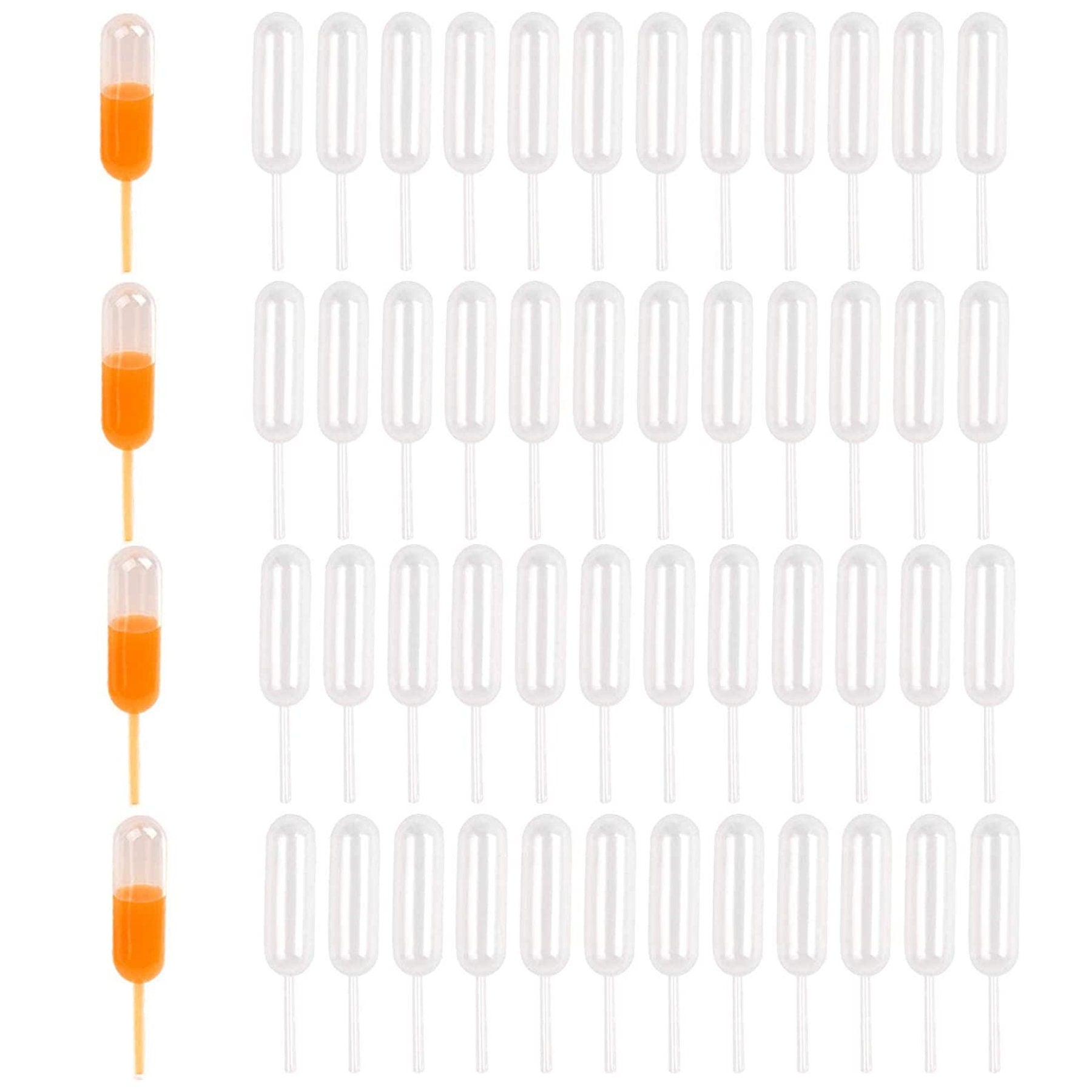 Sheet of long rectangular mini pipettes for desserts