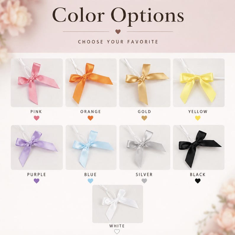 Satin Ribbon Twist Tie Bow – Reusable Gift Bag Bows for Party Favors, Decor & Crafts. - Pretty Party Boxx