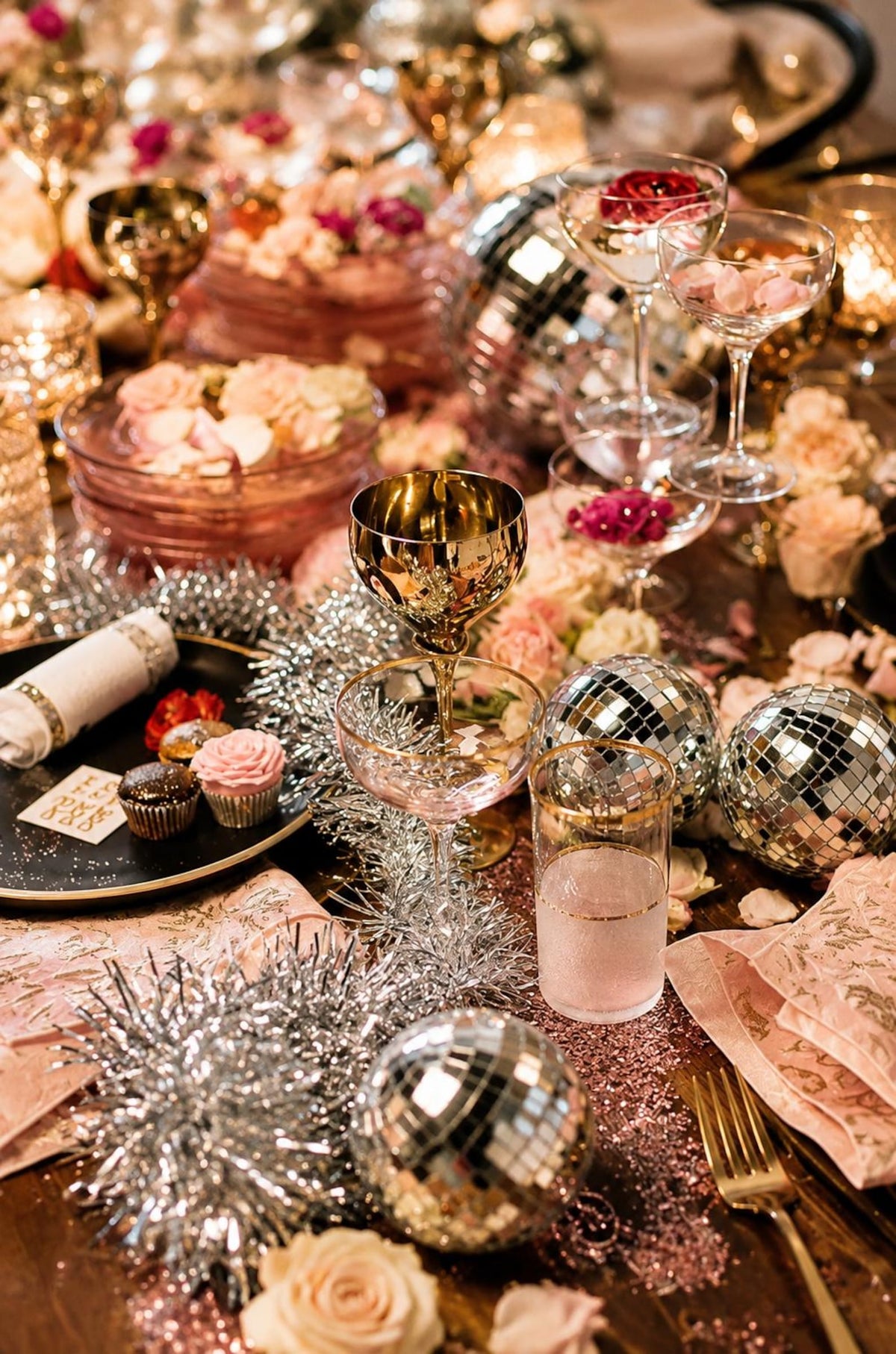 8 - Inch Mini Party Decorations - Set of 40 Silver Disco Balls - Pretty Party Boxx