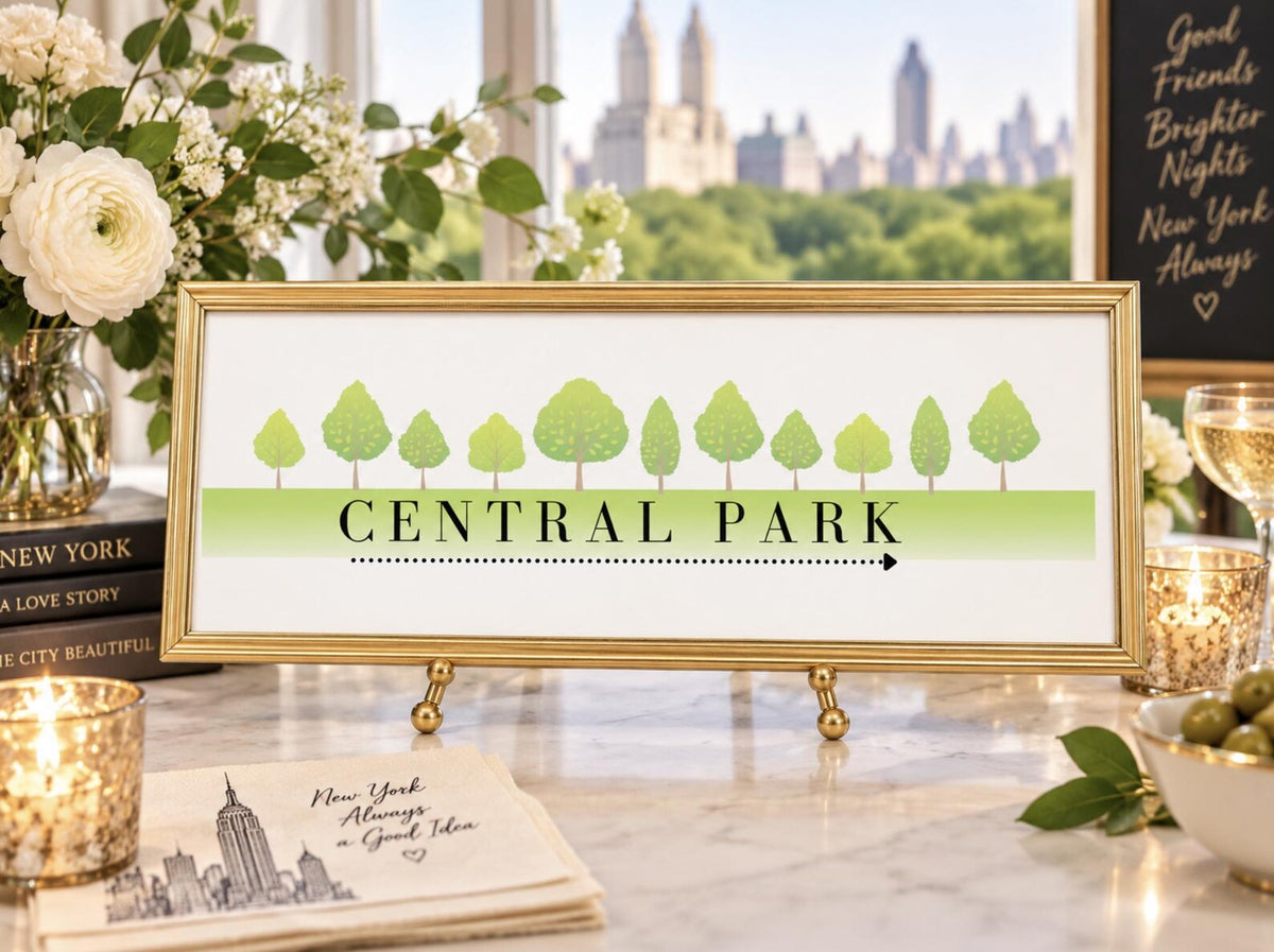 Set of 6 NYC Themed Street Signs Digital Download - New York City Themed Party Events - Pretty Party Boxx
