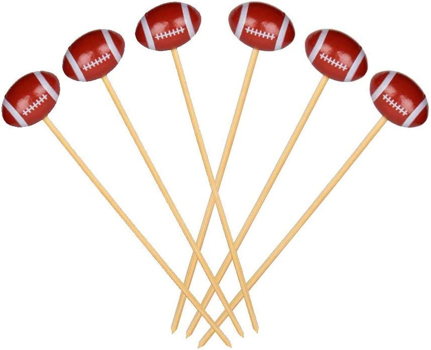 Sports themed fancy toothpicks set of 36 for appetizers and charcuterie