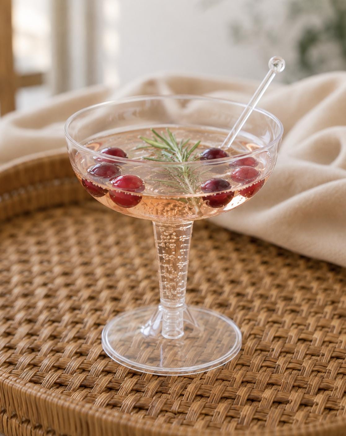 Acrylic Champagne Glasses Set with Plastic Swizzle Sticks - Pretty Party Boxx