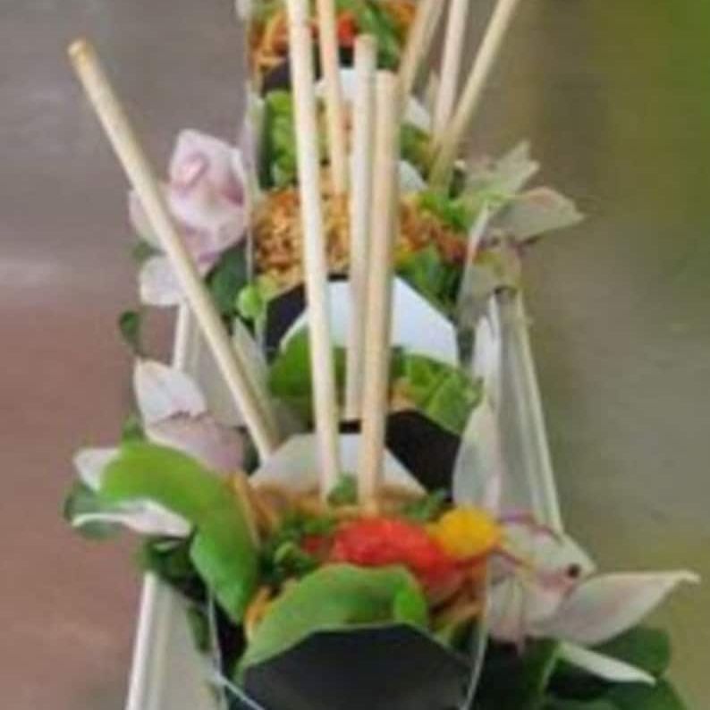Party favor-themed mini Chinese food boxes with chopsticks.