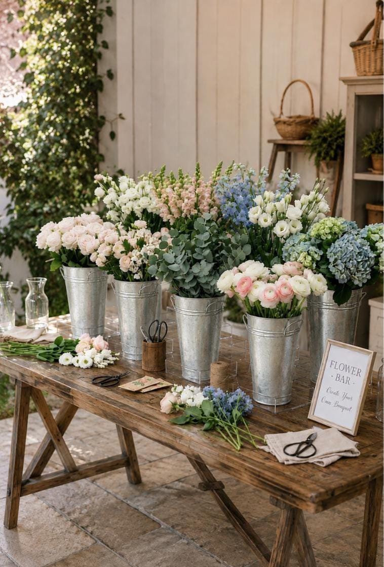 DIY Flower Bar Kit – Bouquet Station for Showers & Parties - Pretty Party Boxx