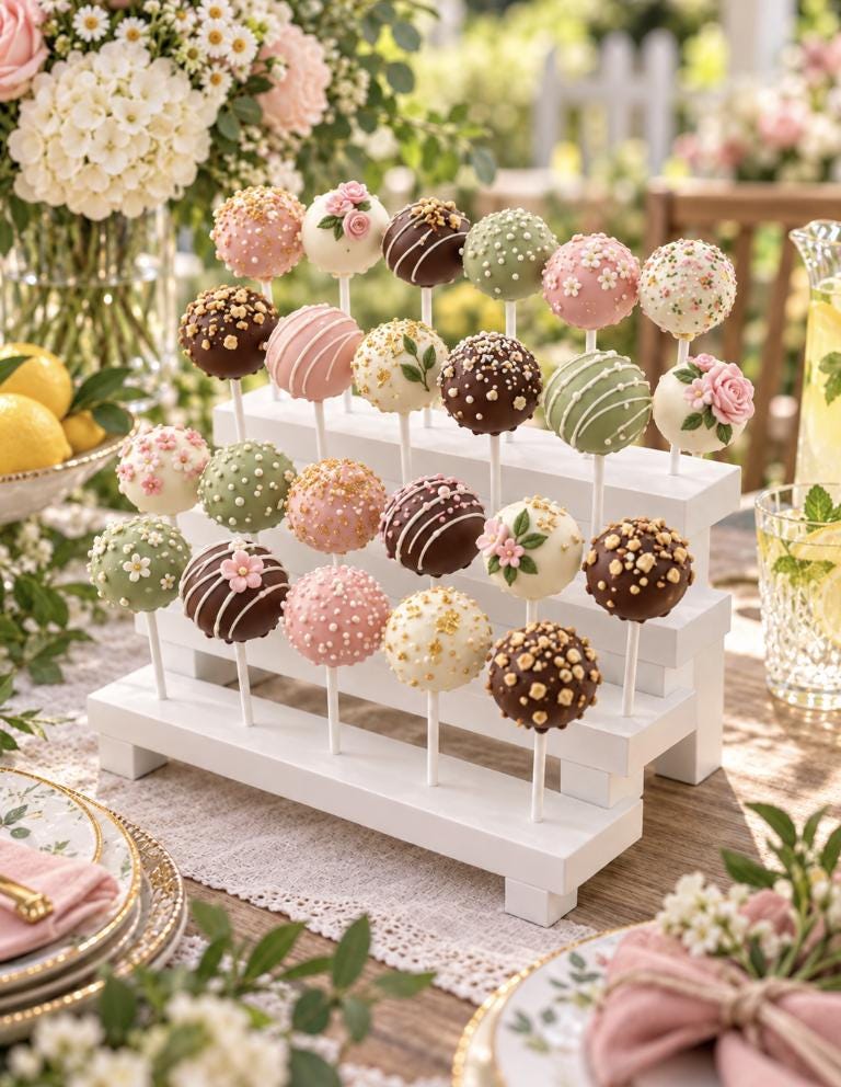 3 Tier Wooden Cake Pop Stand Holder – Display for Cake Pops, Lollipops, and Treats - Pretty Party Boxx