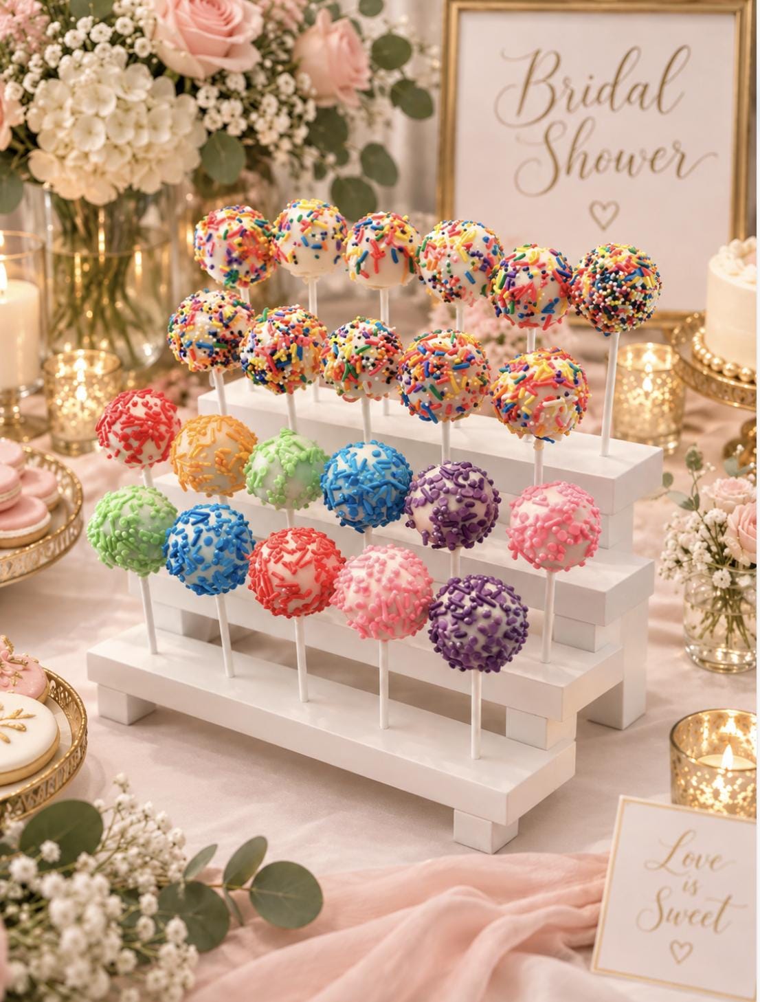 3 Tier Wooden Cake Pop Stand Holder – Display for Cake Pops, Lollipops, and Treats - Pretty Party Boxx