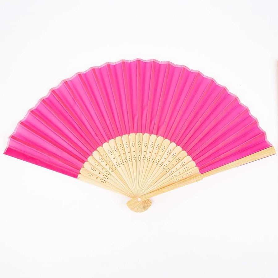 5 - Pack Elegant Silk Folding Fans – Asian - Style Party Favors & Decorative Event Accessories - Pretty Party Boxx