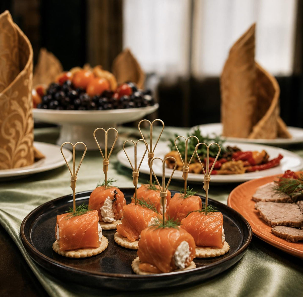 Bamboo Loop Charcuterie Picks – Knot Toothpicks for Appetizers, Cocktails & Grazing Tables