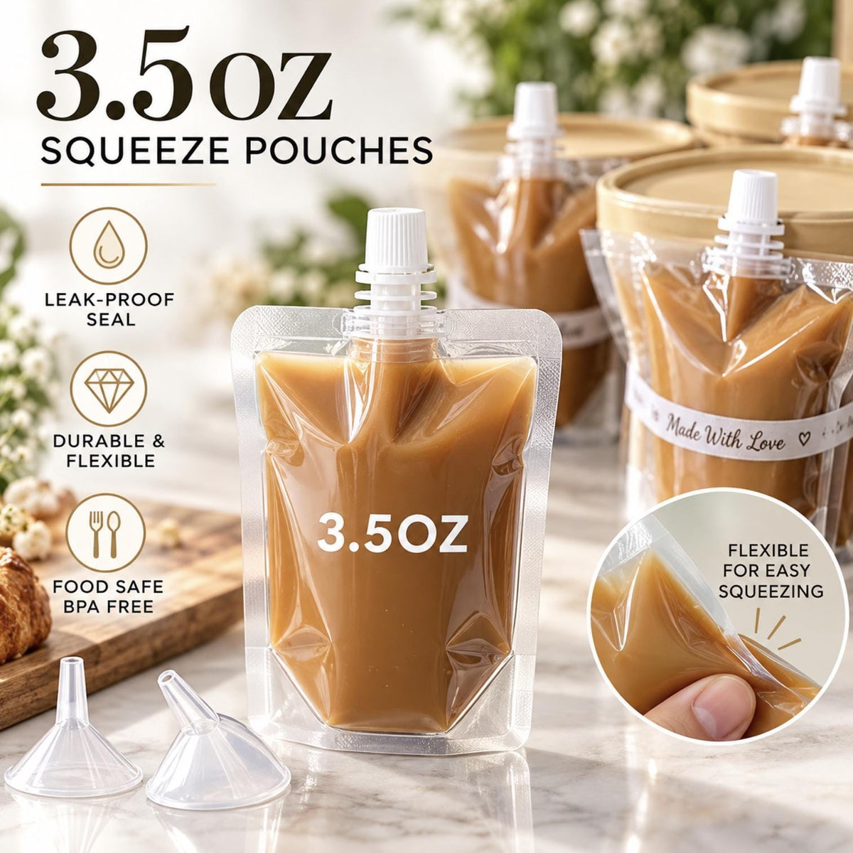Brownie Dessert Cup Kit – Kraft Cups with Squeeze Packs & Forks for Dessert Bars & Catering