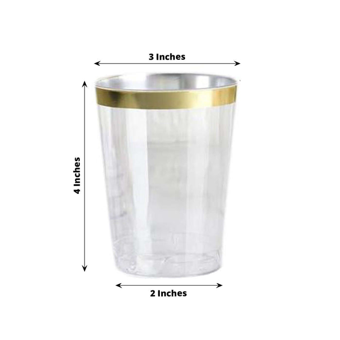 Elegant Disposable Plastic Party Cups – Assorted Sizes Cocktail Tumblers for Weddings, Events & Celebrations- Set of 25