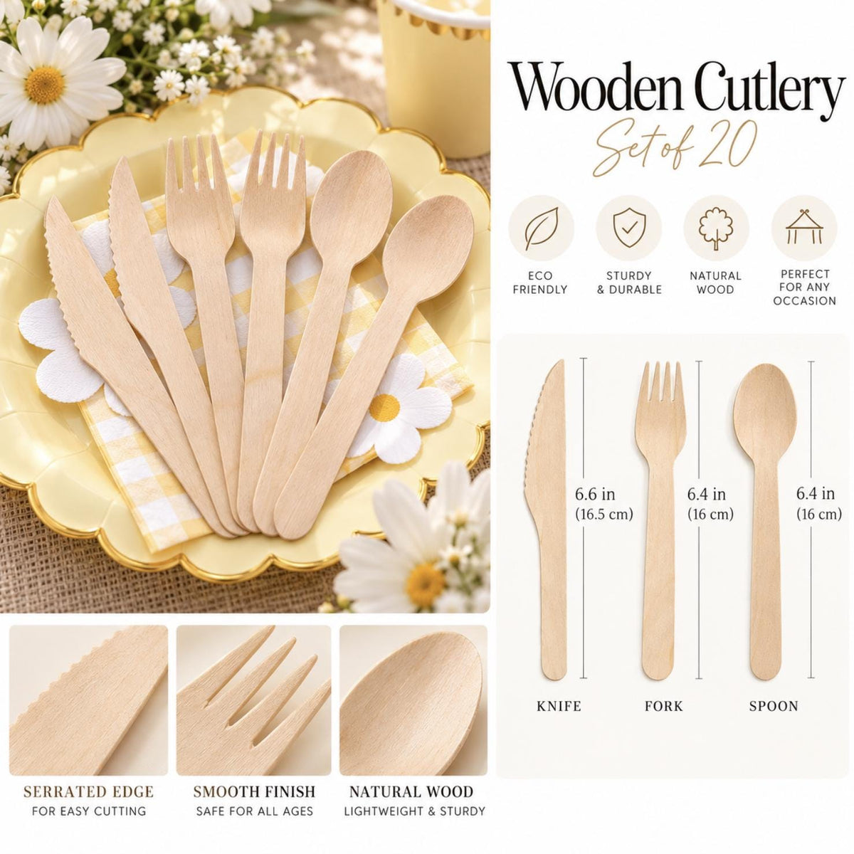 Daisy Party Tableware Set – Groovy Daisy Plates, Cups, Napkins & Cutlery for Kids Birthdays