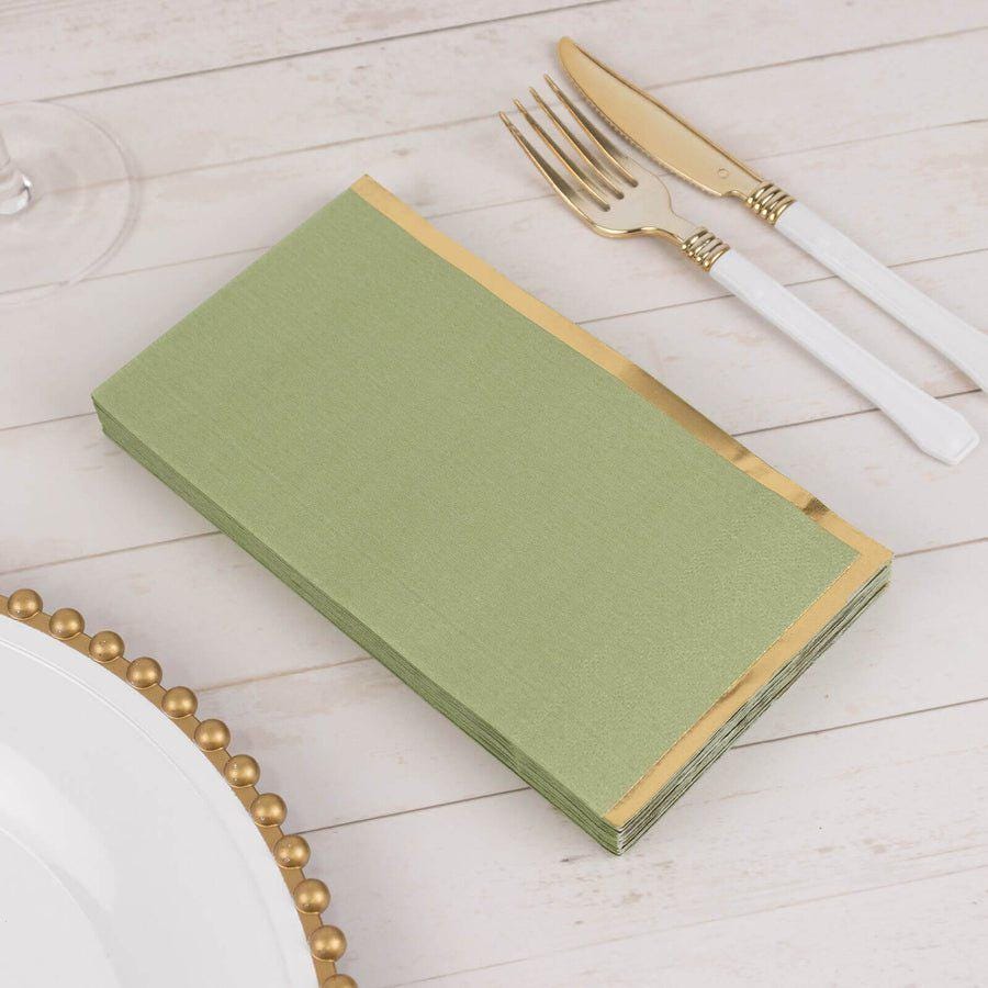 50 - Pack Party Napkins – Gold Foil Edge Disposable Cocktail Napkins - Pretty Party Boxx