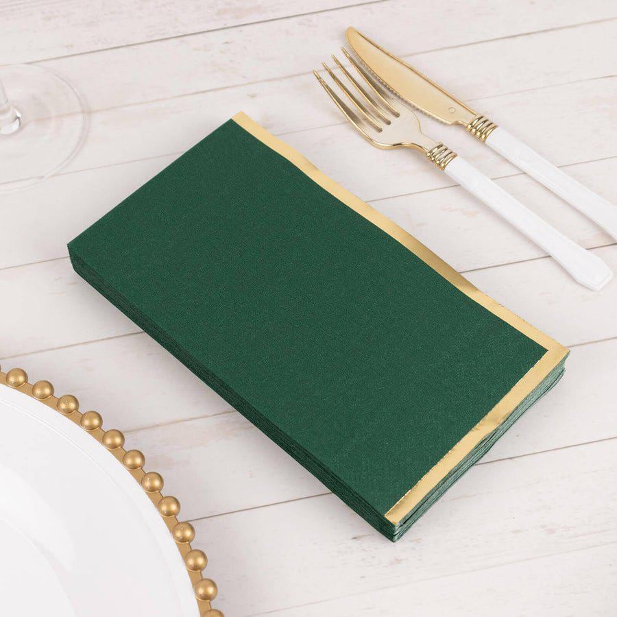 50 - Pack Party Napkins – Gold Foil Edge Disposable Cocktail Napkins - Pretty Party Boxx