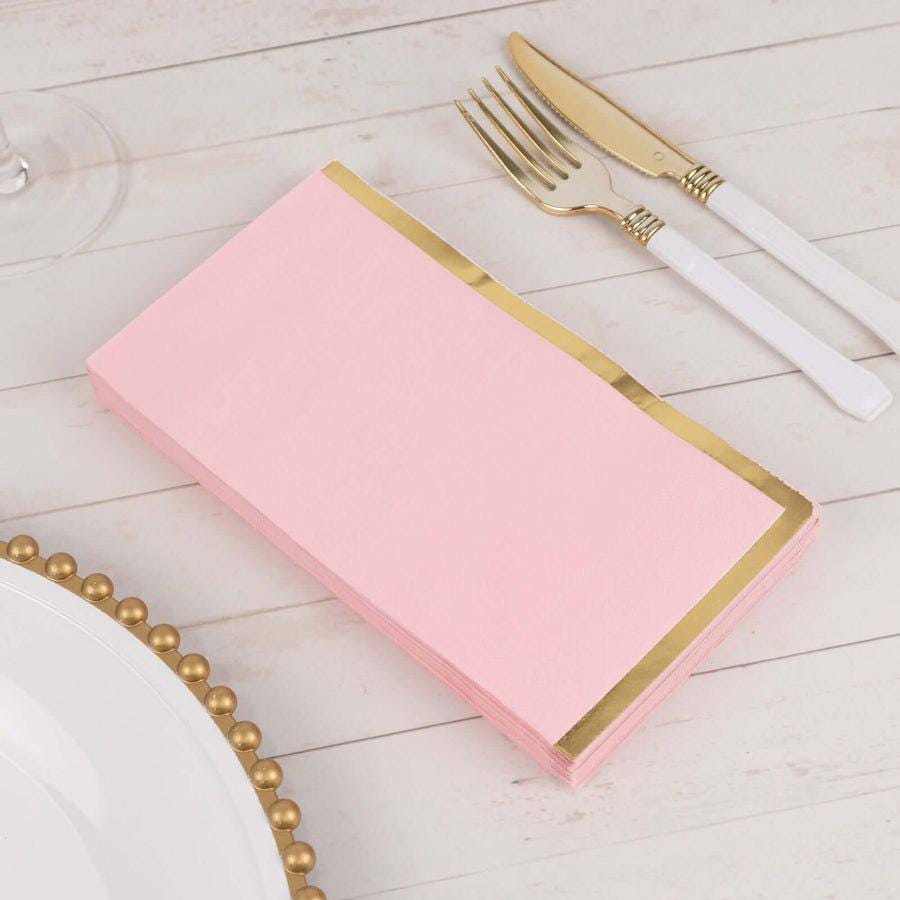 50 - Pack Party Napkins – Gold Foil Edge Disposable Cocktail Napkins - Pretty Party Boxx