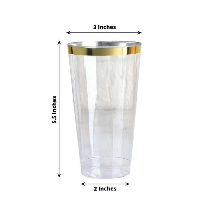 Elegant Disposable Plastic Party Cups – Assorted Sizes Cocktail Tumblers for Weddings, Events & Celebrations- Set of 25