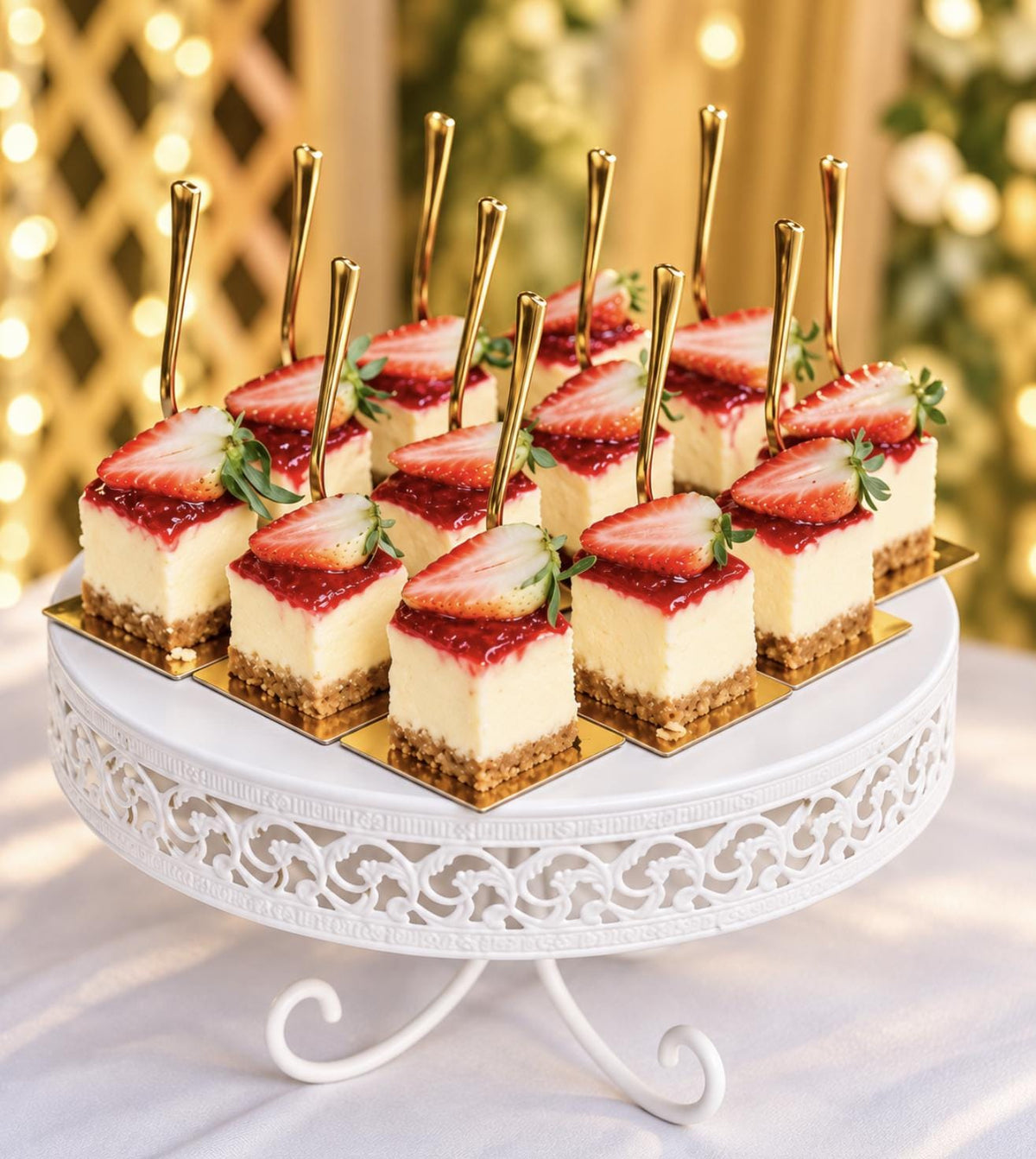 DIY Mini Cake Favor Kit with Cake Boards & Mini Forks – Elegant Dessert Display Favors