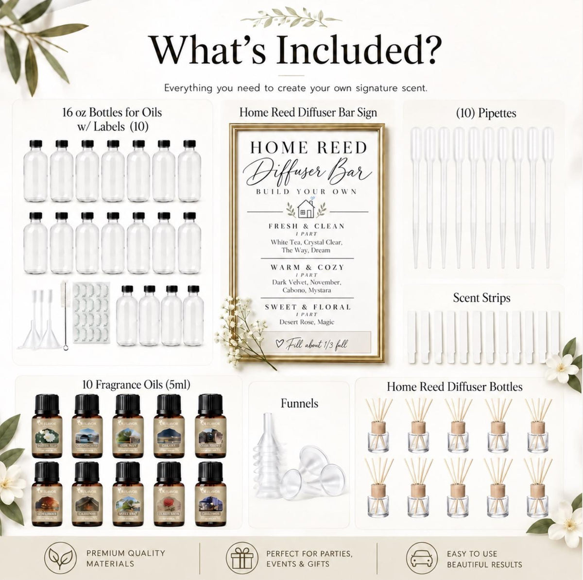 DIY Reed Diffuser Making Kit – Make Your Own Home Diffuser Bar for Showers & Housewarmings