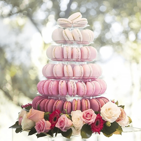 6 - Tier Acrylic Macaron Stand – Clear Round Dessert Display Tower for Weddings, Parties & Events - Pretty Party Boxx